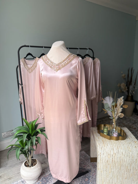 Pure Korean Silk, Two piece suit – Handcrafted with Jewelry Embellishments